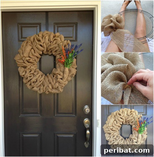 33 Festive Christmas Wreaths: Surprisingly Simple DIY Projects 32 Full Poofy Burlap Christmas Wreath