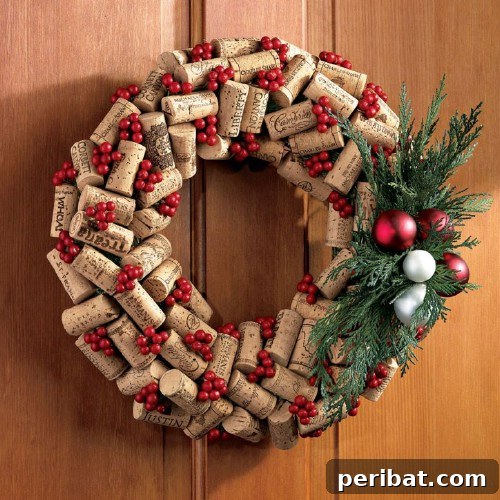 33 Festive Christmas Wreaths: Surprisingly Simple DIY Projects 9 Unique Wine Cork Christmas Wreath Idea