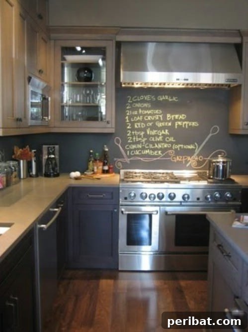 Copy a recipe onto your kitchen wall.