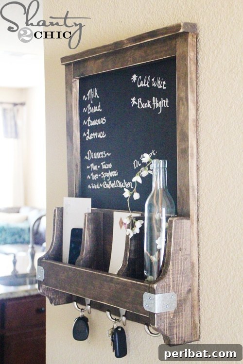Another Great Organization DIY – Chalkboard with Key Hooks