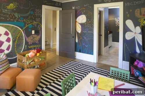 Chalkboard playroom.