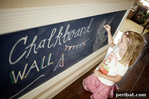 Chalkboard art wall for kids.