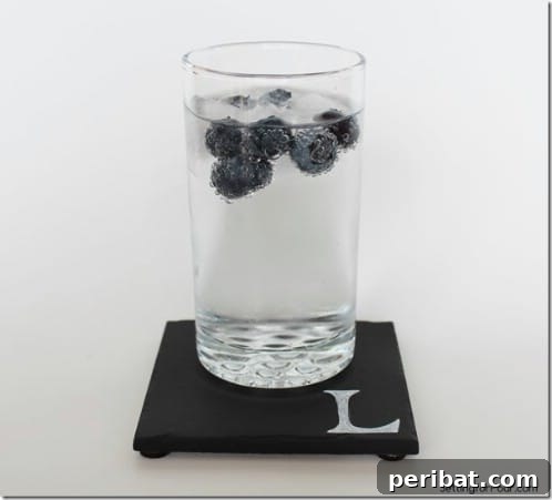 Chalkboard drink coaster.