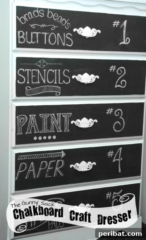 Chalk the outside of your dresser drawers too.