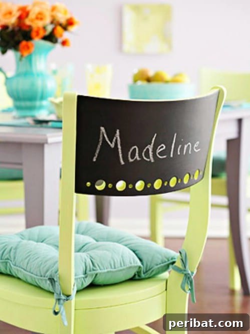 Another chalkboard chair idea.