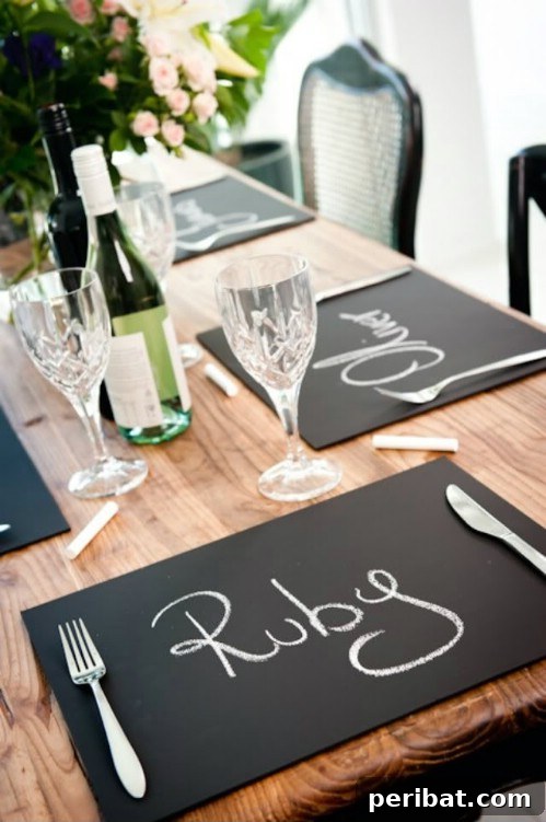 Chalkboard placemats.