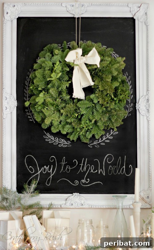 Framed chalkboard.