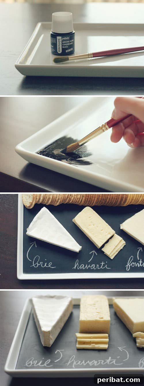 Chalkboard serving platter.