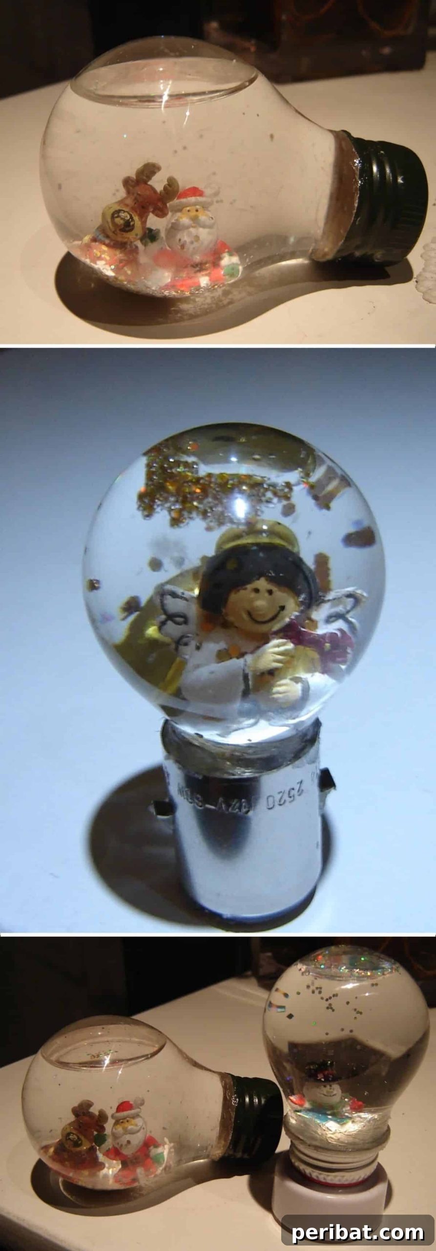 Snow Globe light bulb ornaments