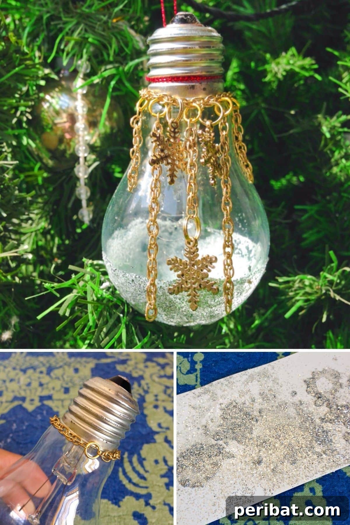 Charming Chain light bulb ornament