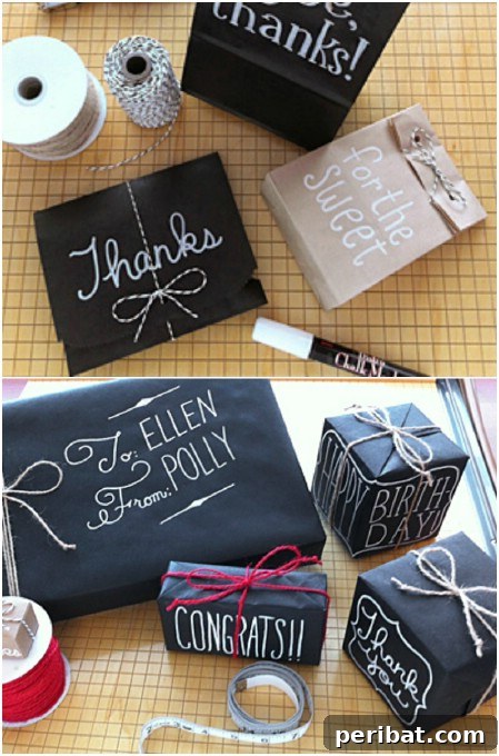 100 Awesome DIY Christmas Gifts People Will Rave About 21 Chalkboard Wrapping
