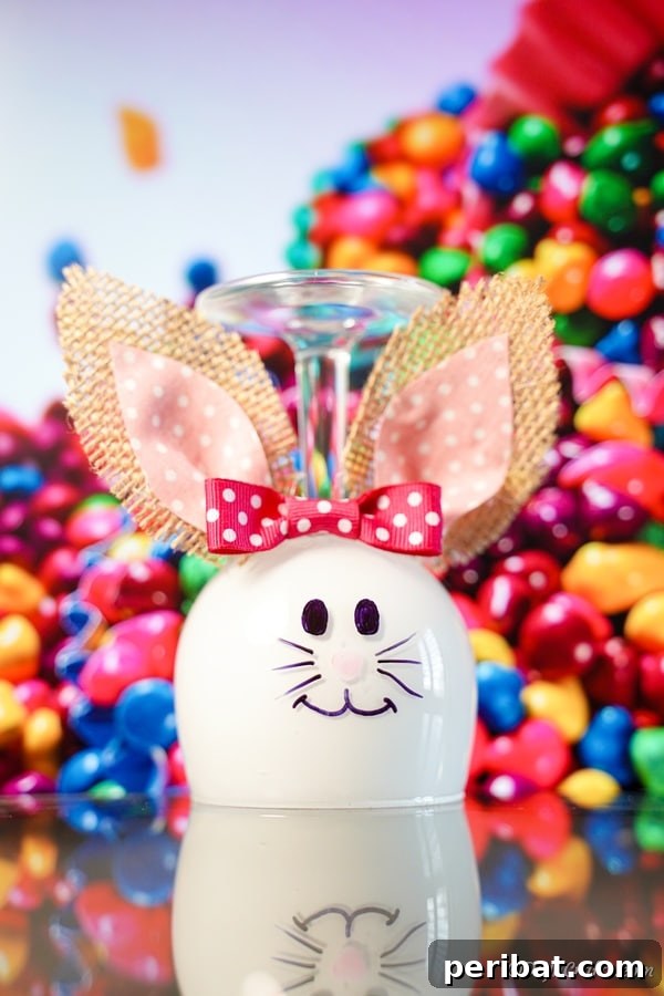 Hoppy Wine Glass Bunny Decor Tutorial 28 Completed wine glass bunny