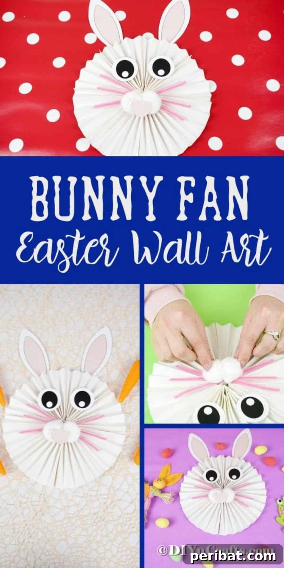 Paper bunny fan collage