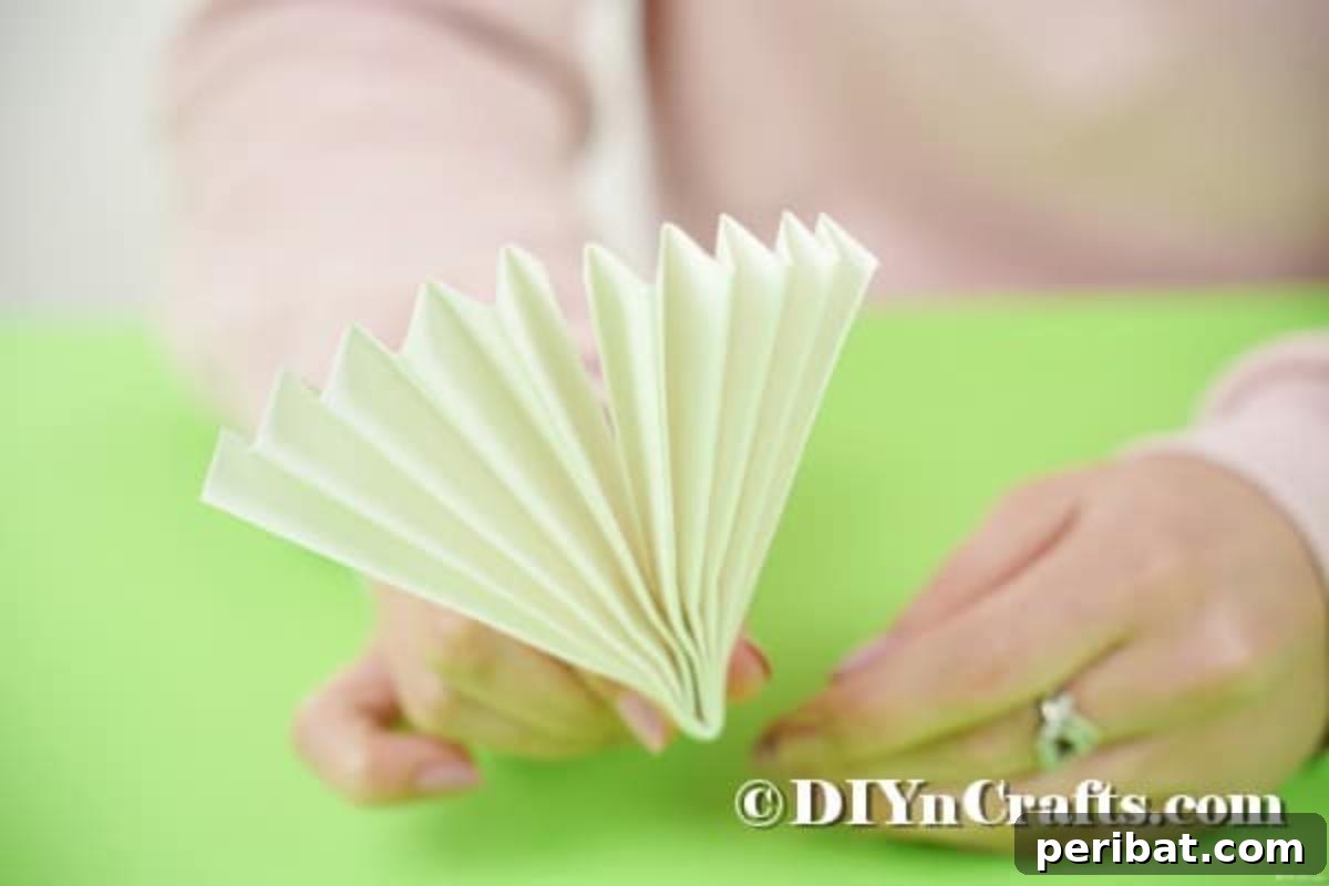 Folding paper in half