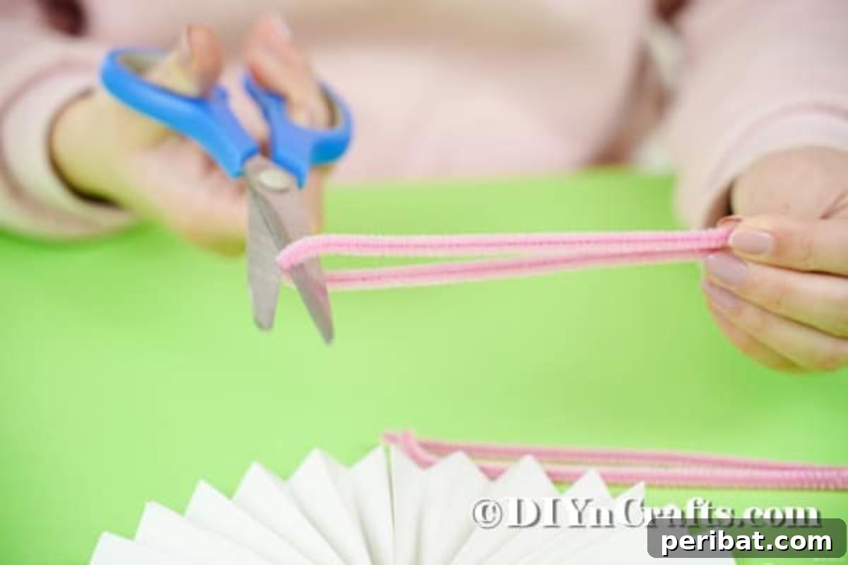 Cutting pipe cleaners in half