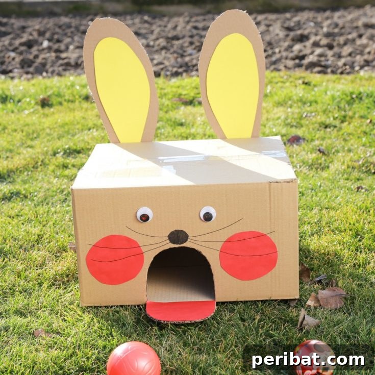 Fun Easter Bunny Cardboard Box Ball Game