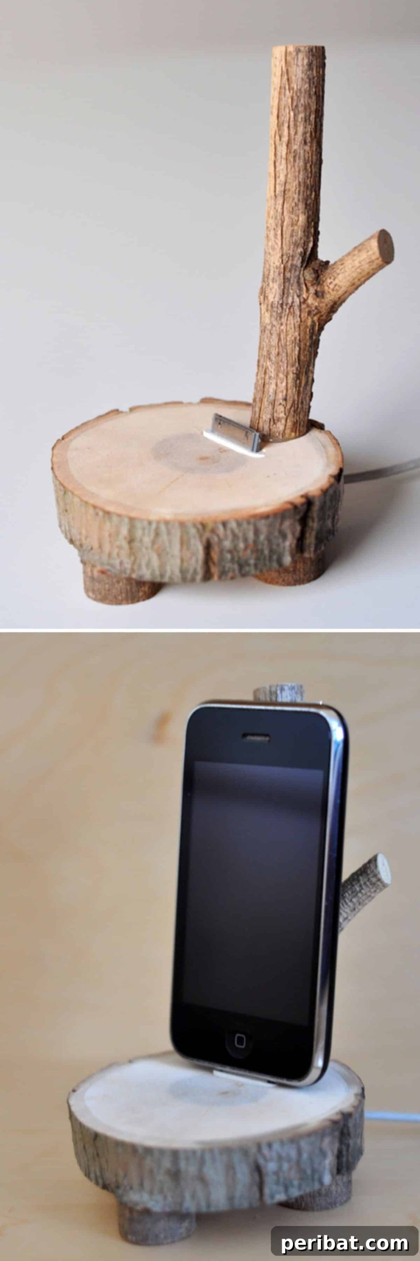 Woodland Wonders: DIY Log Crafts for a Nature-Inspired Interior 13 iPod Docking Station