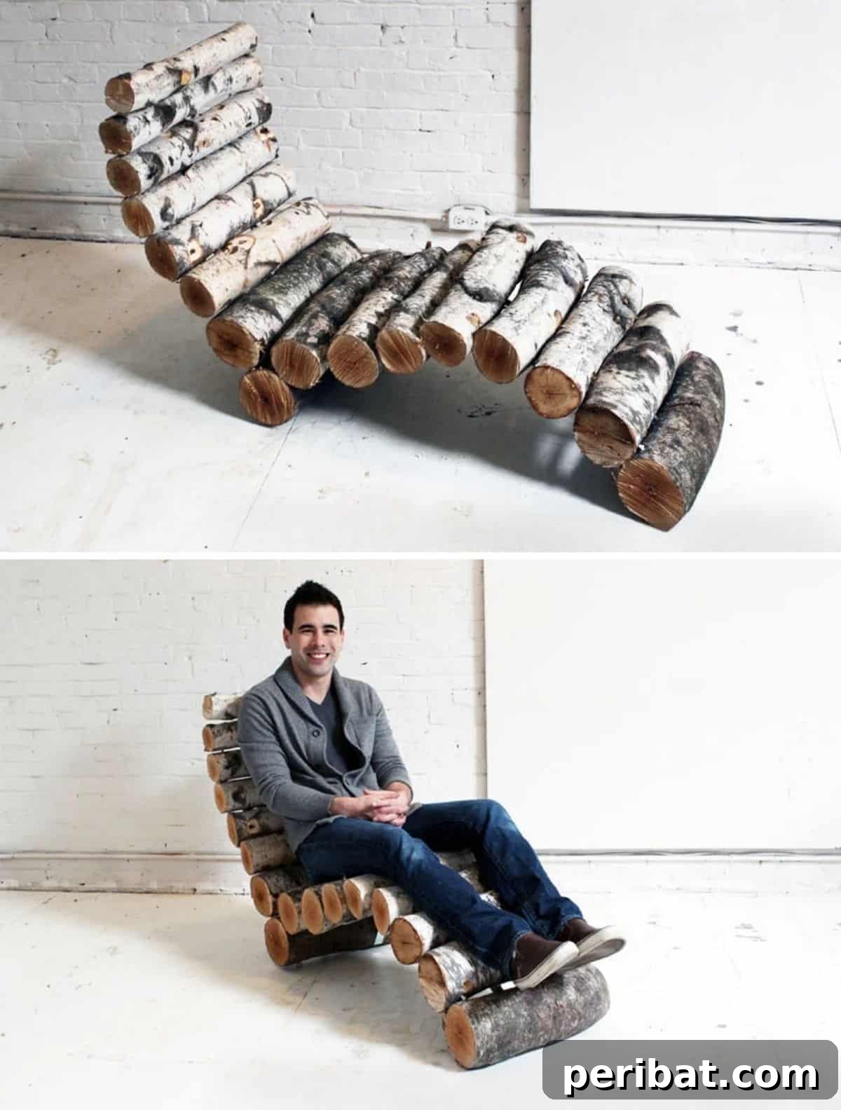 Woodland Wonders: DIY Log Crafts for a Nature-Inspired Interior 15 Lounger Seat