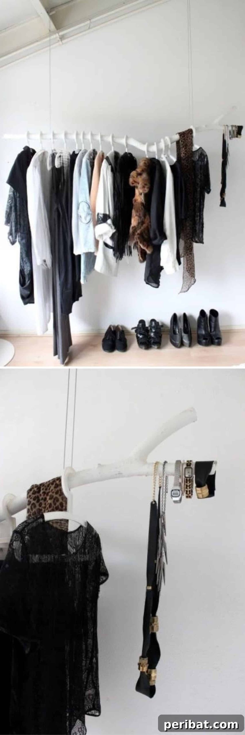 Woodland Wonders: DIY Log Crafts for a Nature-Inspired Interior 19 Clothing Rack