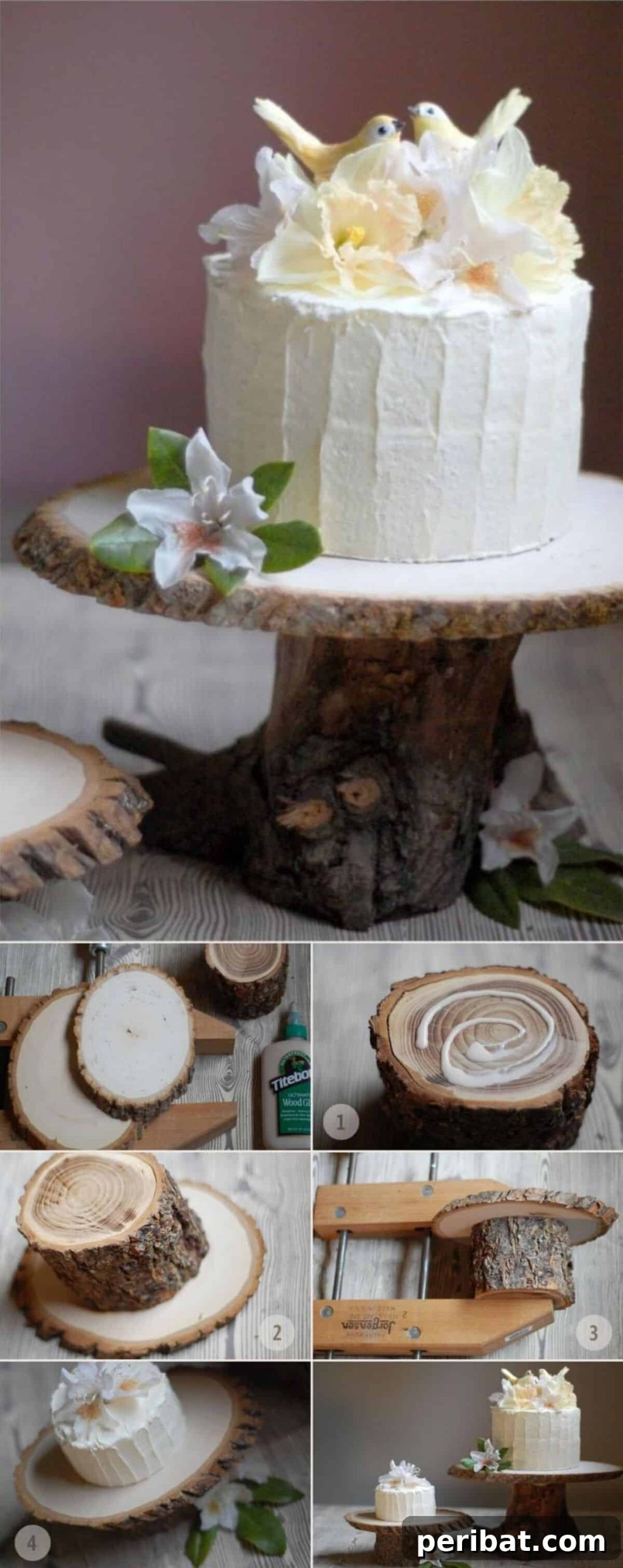 Woodland Wonders: DIY Log Crafts for a Nature-Inspired Interior 3 Cake / Cupcake Stand