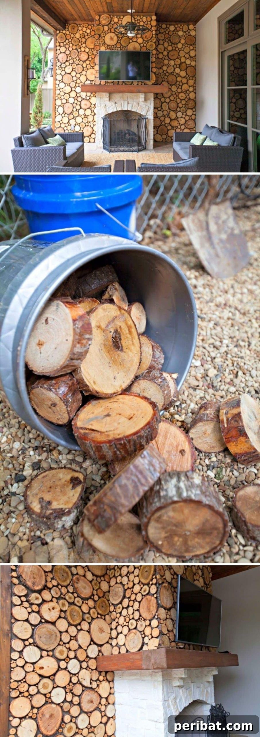 Woodland Wonders: DIY Log Crafts for a Nature-Inspired Interior 5 Patio Wood Disc Wall