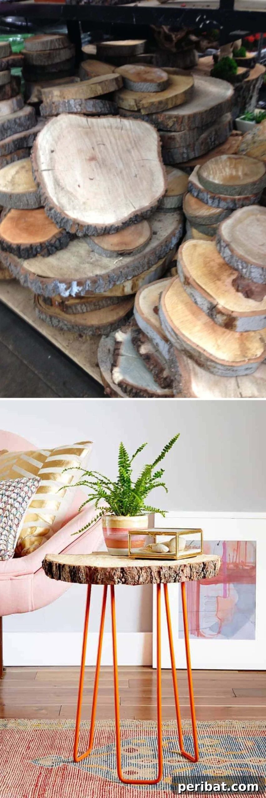 Woodland Wonders: DIY Log Crafts for a Nature-Inspired Interior 7 Slice Side Table