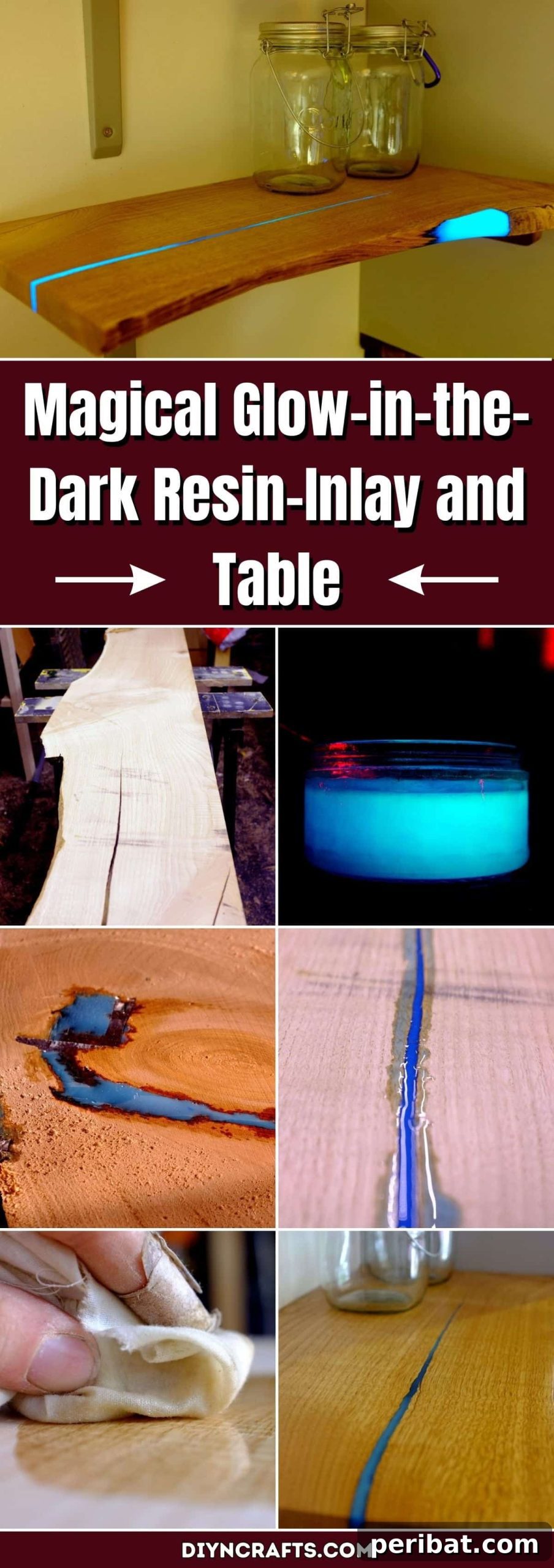 Rustic Glow: Enchanted Resin Tables 2 Transforming Cracked Timber into a Magical Glow-in-the-Dark Resin Inlay Table or Furniture Piece