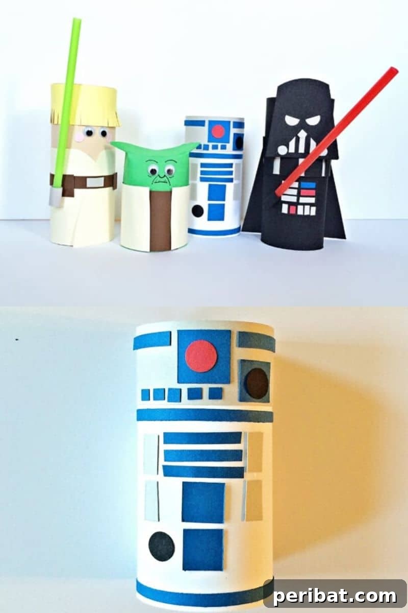 Creative Cardboard Roll Projects Kids Will Adore 18 Collection of Star Wars characters made from toilet paper rolls, for fans of all ages.
