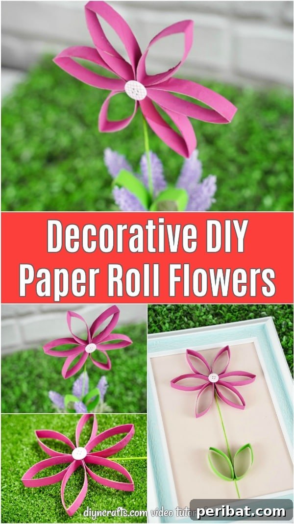 Creative Cardboard Roll Projects Kids Will Adore 4 Beautiful decorative flowers made from recycled toilet paper rolls, suitable for home decor.