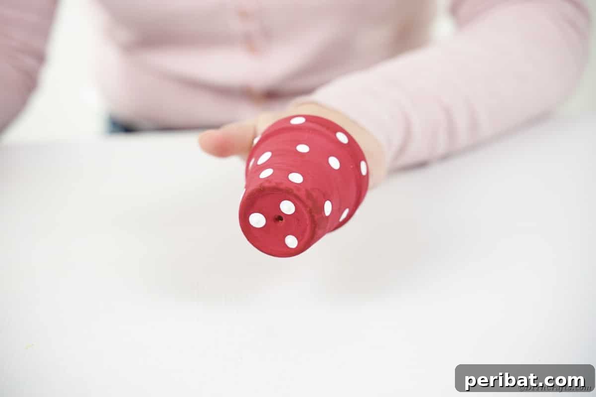 Polka dot flower pot