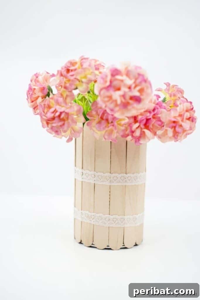 Transform Tin Cans into a Rustic Craft Stick Organizer Video Tutorial 25 Craft stick tin can on white surface