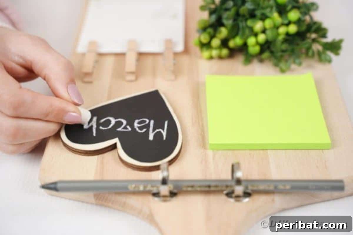 Rustic Reclaimed Cutting Board Command Hub 20 Adding pen to cutting board