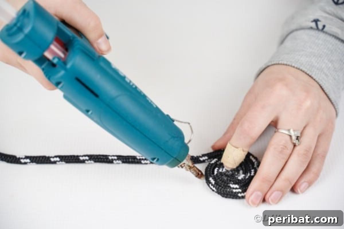 Gluing rope together