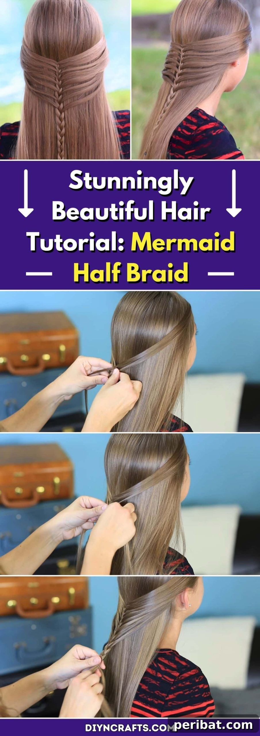 Stunningly Beautiful Hair Tutorial: Mermaid Half Braid