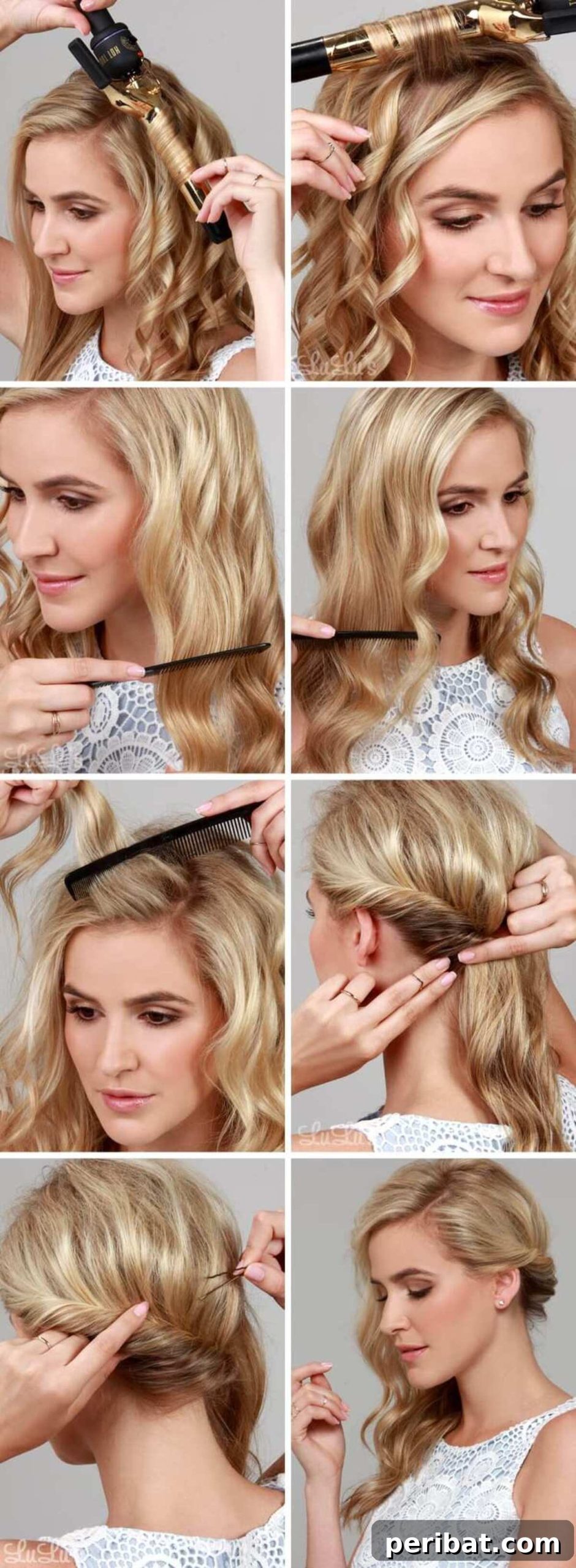 Deck the Hair: 12 Adorable DIY Christmas Styles for Every Length 12 Side Swept Curls Hairstyle