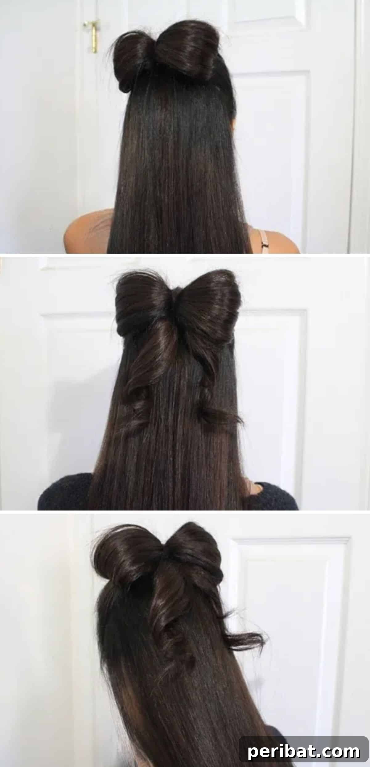 Deck the Hair: 12 Adorable DIY Christmas Styles for Every Length 3 Tie it in a Bow Hairstyle