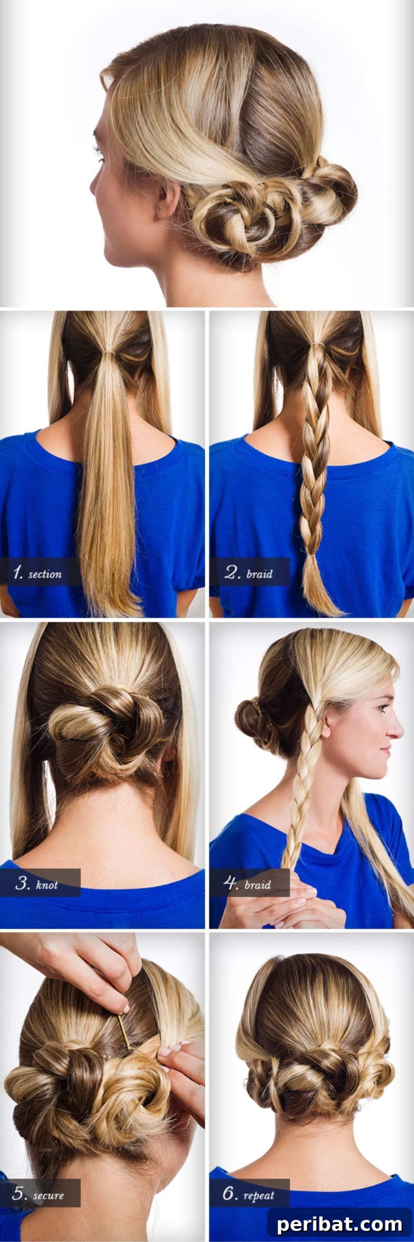 Deck the Hair: 12 Adorable DIY Christmas Styles for Every Length 4 Triple Braided Bun Hairstyle
