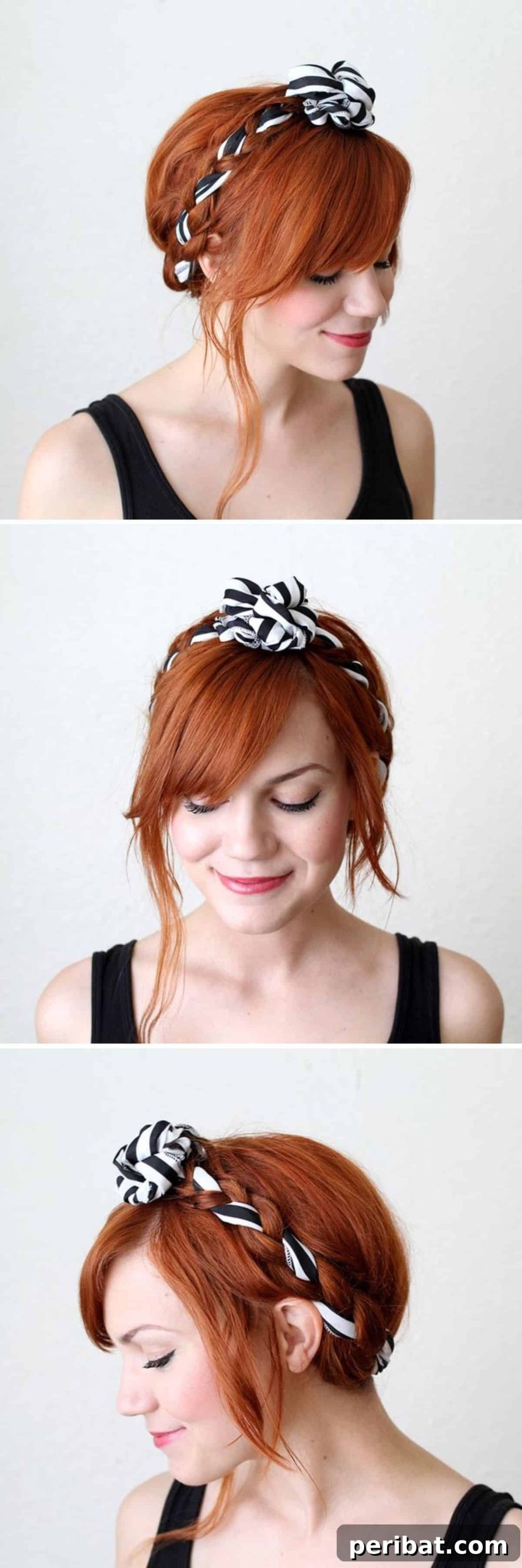 Deck the Hair: 12 Adorable DIY Christmas Styles for Every Length 5 Fabric Maiden Braid Hairstyle