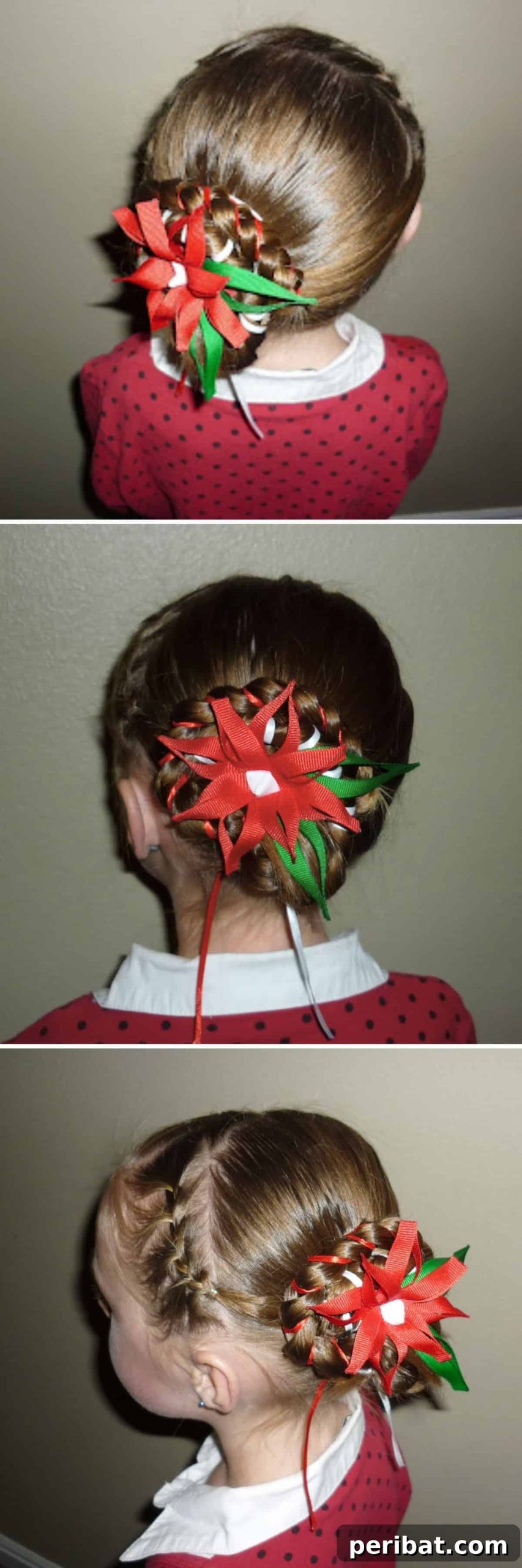 Deck the Hair: 12 Adorable DIY Christmas Styles for Every Length 9 Holiday Bun Hairstyle