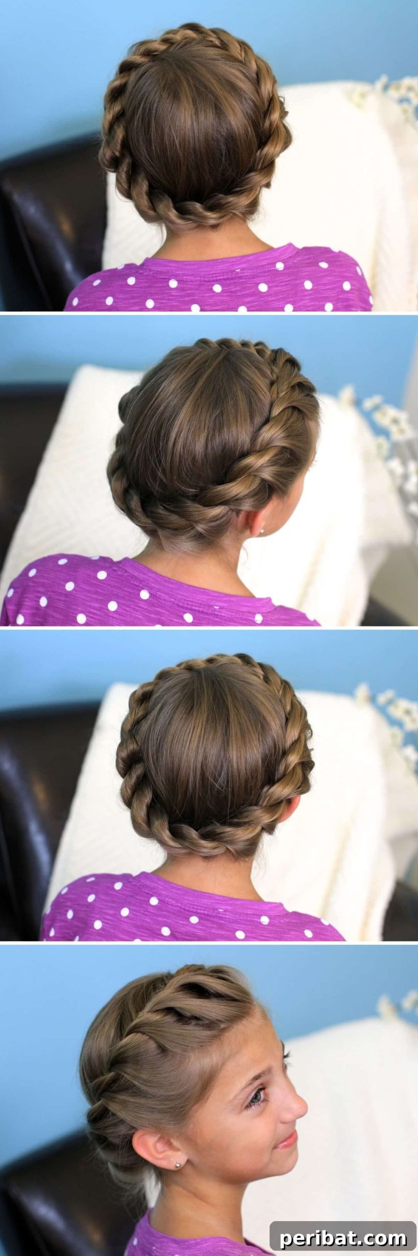 Deck the Hair: 12 Adorable DIY Christmas Styles for Every Length 10 Crown Rope Twist Hairstyle