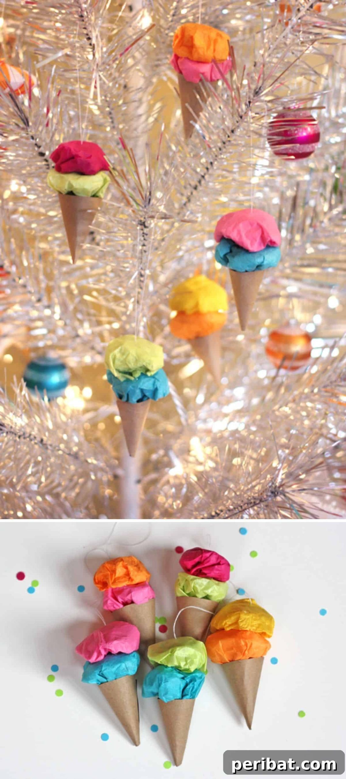 Ice Cream Cone paper ornaments