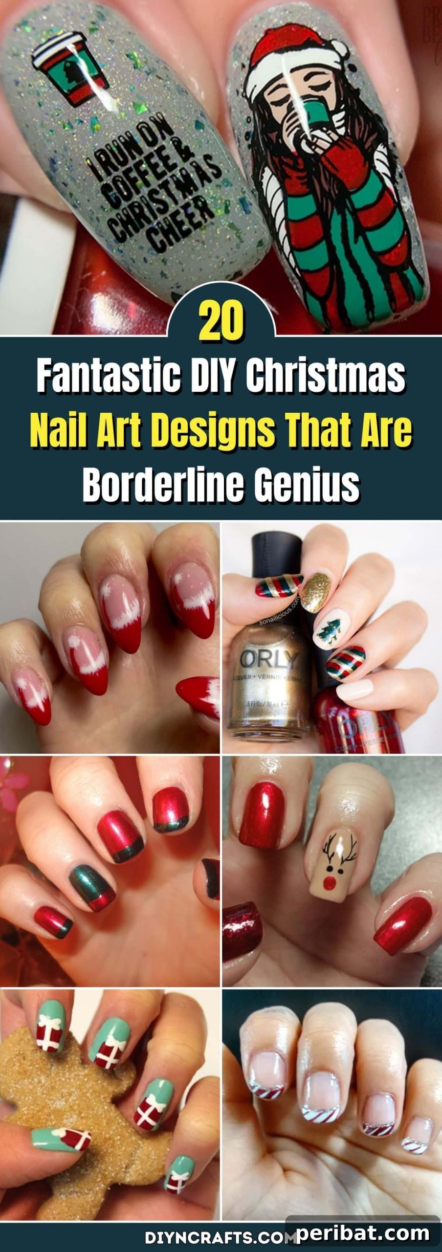 20 Ingenious DIY Christmas Nail Art Designs That Dazzle 2 Festive Christmas Nail Art Designs showcasing various styles