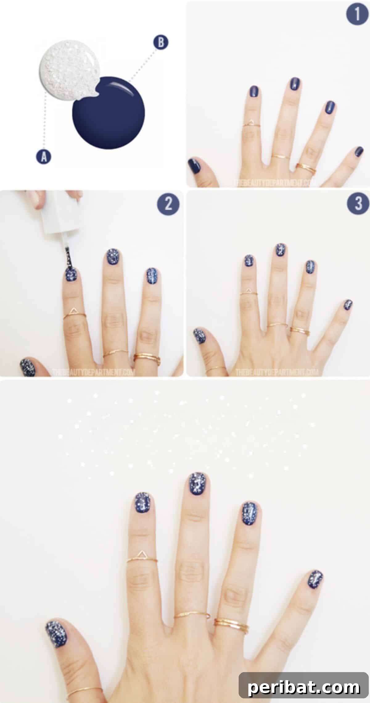 20 Ingenious DIY Christmas Nail Art Designs That Dazzle 11 Winter Snowfall nail art design