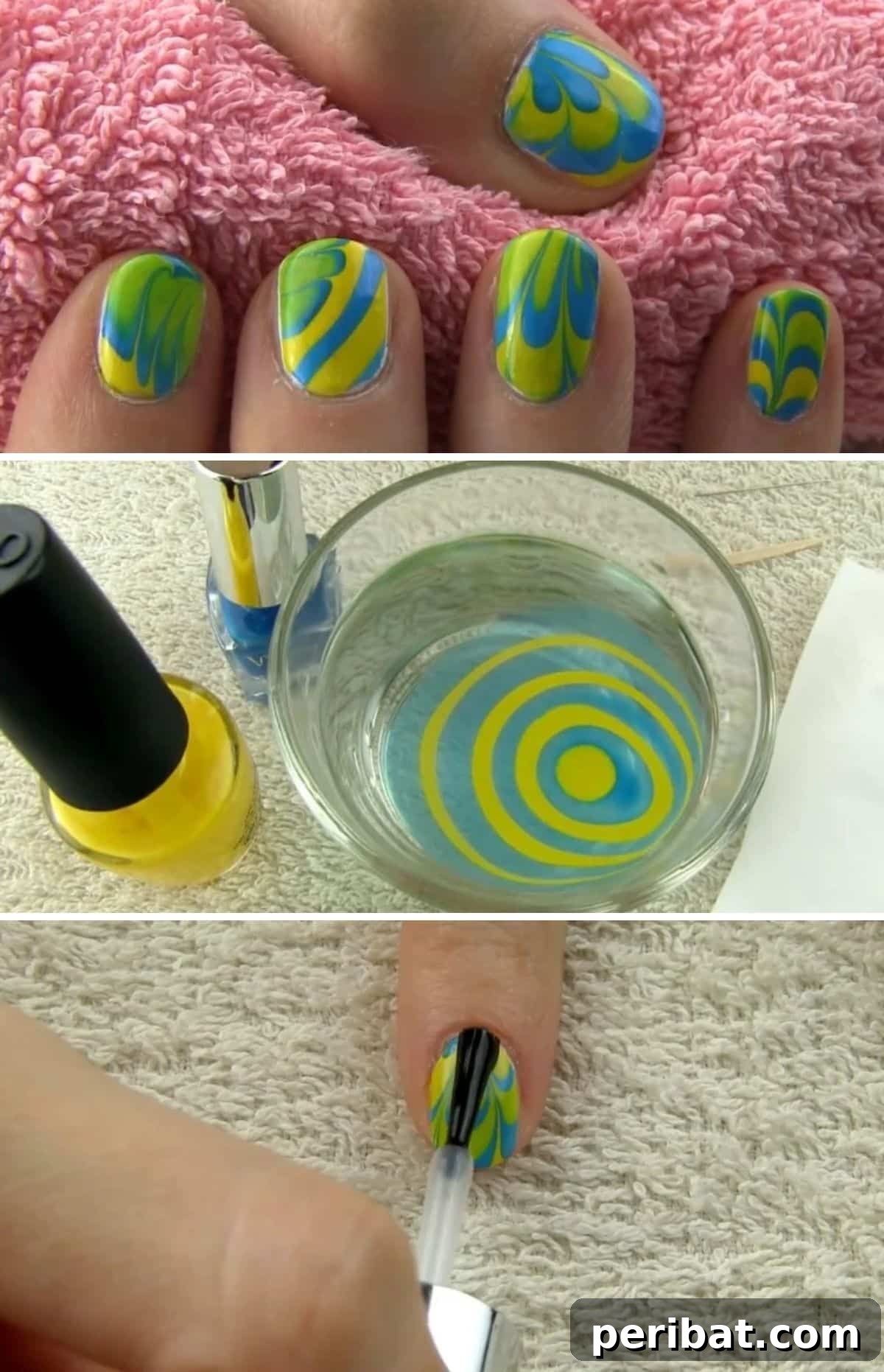 20 Ingenious DIY Christmas Nail Art Designs That Dazzle 17 Festive Water Marbling nail art design
