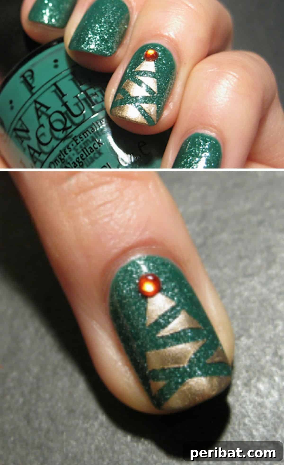 20 Ingenious DIY Christmas Nail Art Designs That Dazzle 19 Abstract Christmas Tree nail art design