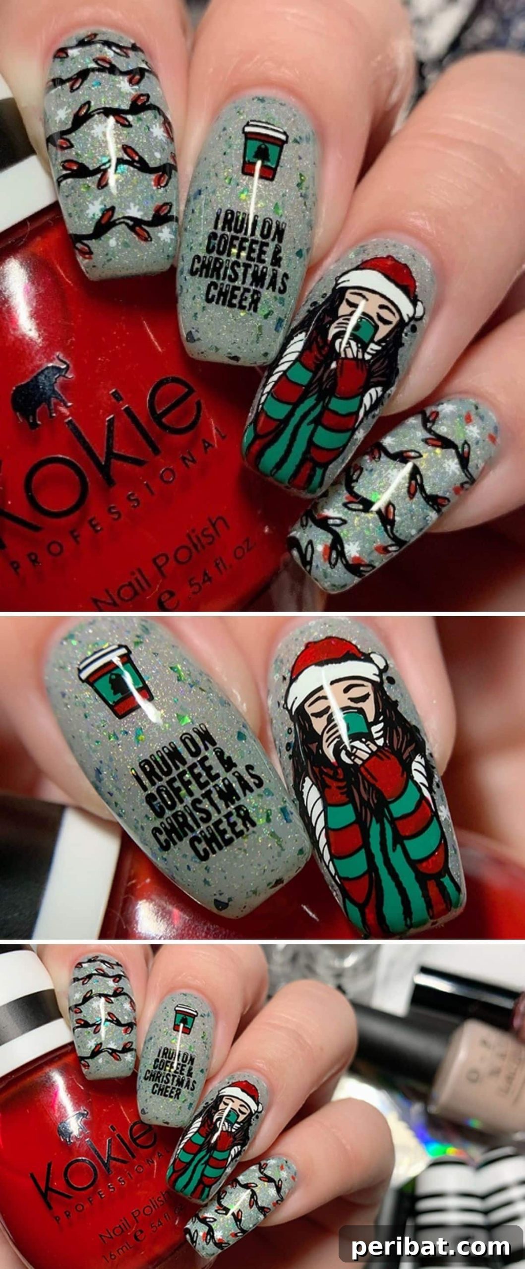 20 Ingenious DIY Christmas Nail Art Designs That Dazzle 22 Festive Coffee & Christmas Cheer Nails art