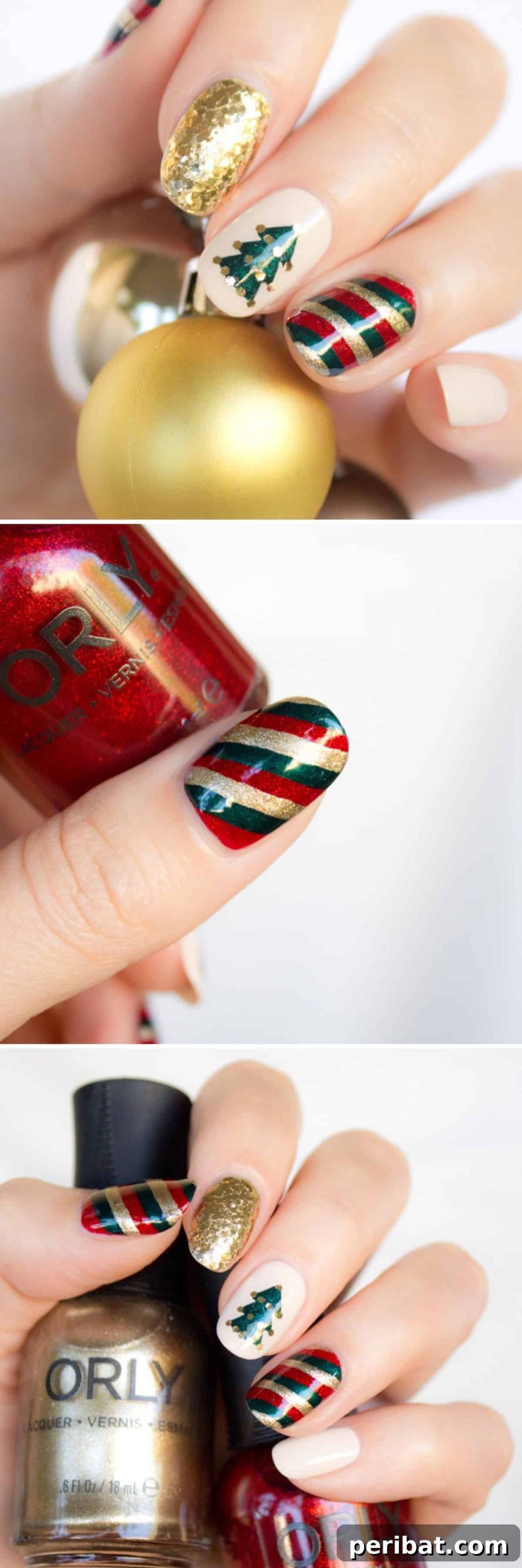 20 Ingenious DIY Christmas Nail Art Designs That Dazzle 23 Mix ‘n’ Match holiday nail art design