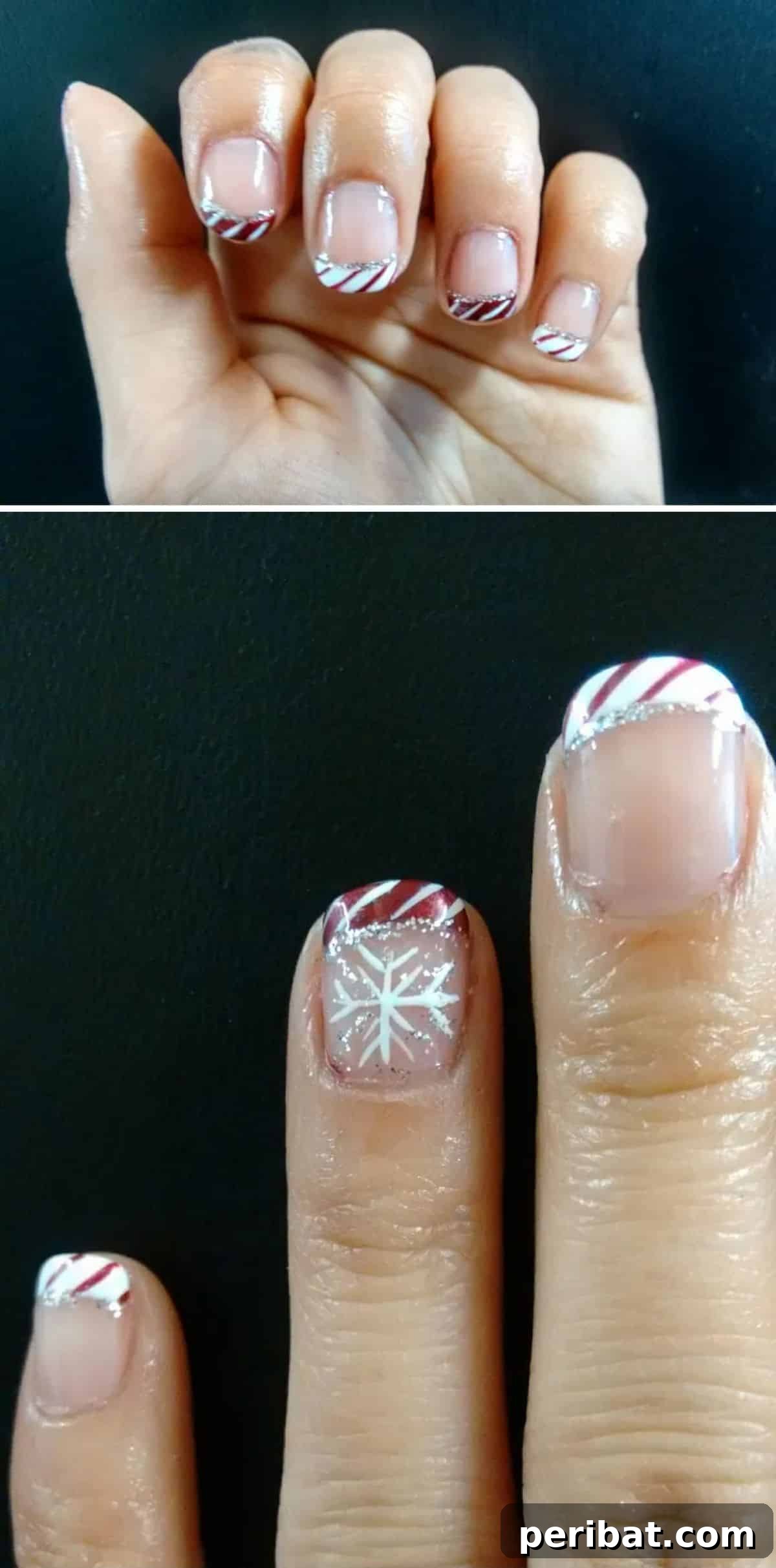 20 Ingenious DIY Christmas Nail Art Designs That Dazzle 4 Candy Cane Tips nail art design