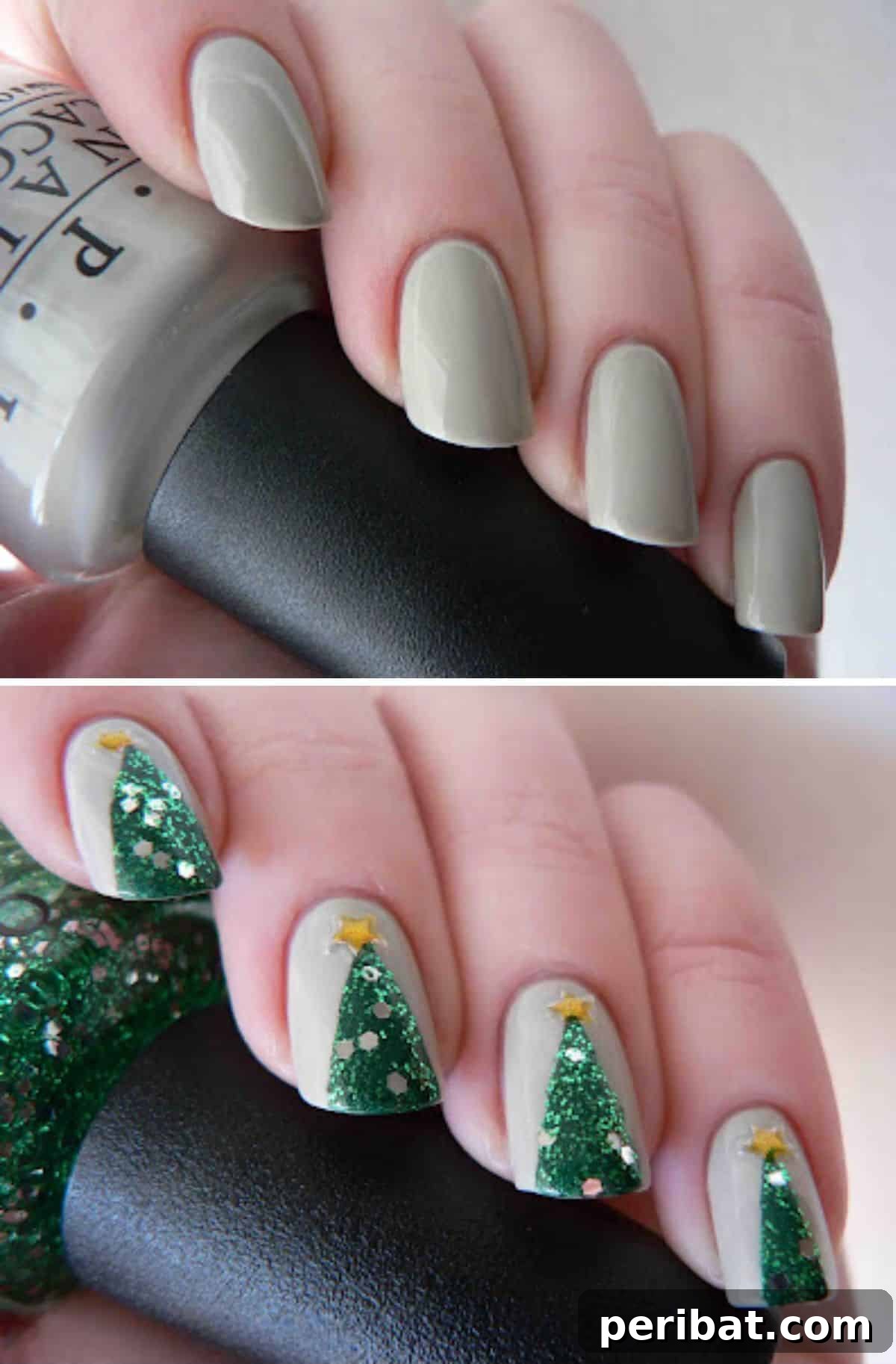 20 Ingenious DIY Christmas Nail Art Designs That Dazzle 8 Realistic Christmas Tree nail art
