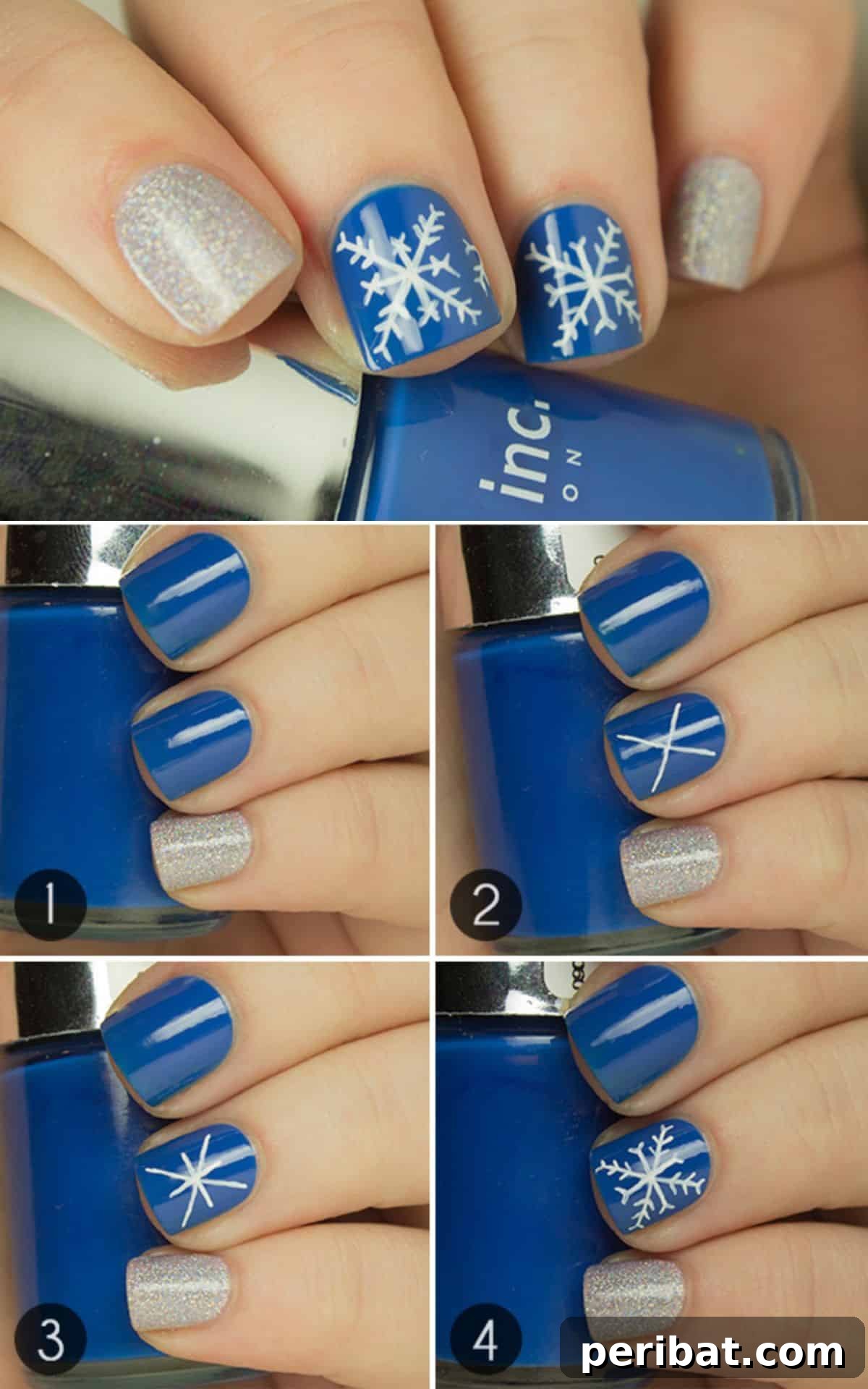 20 Ingenious DIY Christmas Nail Art Designs That Dazzle 9 Soft Snowflakes nail art design